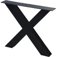 Furniture Legs Europe Premium stalen X tafelpoot 75 bij 10 cm en hoogte 72 cm zwarte gepoedercoat (10 x 10 cm)