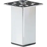 Furniture Legs Europe Stalen meubelpoot chroom vierkant 5 bij 5 cm en hoogte 13 cm