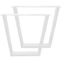 Furniture Legs Europe Stalen tafelpoot wit taps 75 bij 10 cm en hoogte 72 cm (4 x 10 cm) - 2 stuks