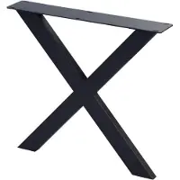Furniture Legs Europe Stalen X tafelpoot 75 bij 4 cm en hoogte 72 cm zwart (8 x 4 cm)