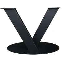 Furniture Legs Europe Stalen v-poot zwart ovale plaat 100 bij 50 cm en hoogte 73 cm (10 x 20 cm)