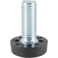 Furniture Legs Europe Stelvoet zwart rond Ø 2 cm en hoogte 0,7 cm van massief kunststof (M6) - 4 stuks