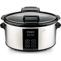 WESTINGHOUSE Slowcooker 6,5L – RVS – Keramische Binnenpan – Timer & Warmhoudfunctie – Zwart