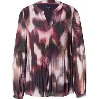 Comma Blouse donkerbeige / aubergine / bessen / wit