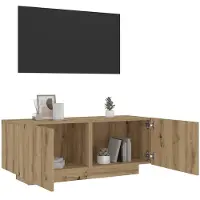 vidaXL Tv-meubel 100x35x40 cm bewerkt hout artisanaal eikenkleurig