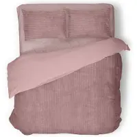 Eleganzzz Dekbedovertrek Teddy Rib Fleece - old rose 200x200/220cm