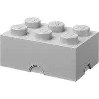 LEGO Opbergbox Brick 6 Medium Stone Grey