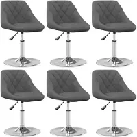 vidaXL Eetkamerstoelen draaibaar 6 st fluweel donkergrijs