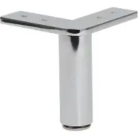 Furniture Legs Europe Stalen meubelpoot chroom hoek 13 bij 13 cm en hoogte 12 cm