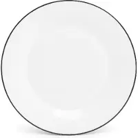 BonBistro Plat bord 27cm black rim Basic White (Set van 6)