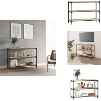 vidaXL Boekenkast 100x33x70,5 cm bewerkt hout en staal sonoma eiken