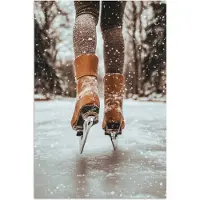 PosterMonkey Poster 20x30 cm - Schaatsen - IJs - Winter - Sneeuw - Posters - Kamer decoratie - Wanddecoratie woonkamer - Muurdecoratie slaapkamer