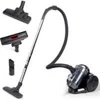 Aigostar Zack 30LSZ - Steelstofzuiger - Stofzuiger Zonder Zak - 2 Liter - 17KPa - HEPA 12 Filter - 800W - Lichtgewicht - Zwart