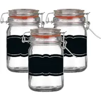 Urban Living Weckpot/inmaakpot - 6x - 250 ml - glas - met beugelsluiting - incl. etiketten - Weckpotten