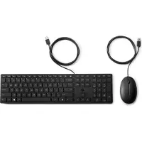 HP Bedraad Bureaublad 320MK Muis en Toetsenbord (FR, Bedraad), Toetsenbord, Zwart