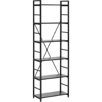 Fromm & Starck boekenkast industrieel - 28 x 60 x 182 cm - 150 kg - zwart