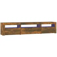 vidaXL Tv-meubel met LED-verlichting 195x35x40 cm gerookt eikenkleurig