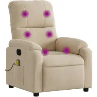 vidaXL Massagestoel microvezelstof crèmekleurig