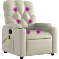 vidaXL Massagestoel verstelbaar kunstleer crème