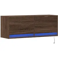 vidaXL Tv-wandmeubel met LED-verlichting 100x31x35 cm bruin eikenkleur