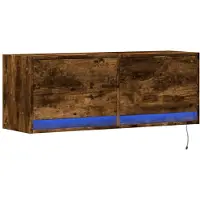 vidaXL Tv-wandmeubel met LED-verlichting 100x31x35 cm gerookt eiken
