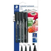 Staedtler – Lumocolor Permanent Marker Set – 4 pcs Black (60 BK-6)