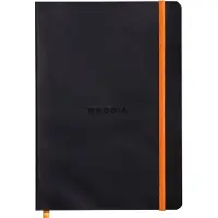 Rhodia Notitieboek A5 Gelinieerd Gelijmd Zijgebonden Soepele kaft Zwart Niet geperforeerd 160 Pagina's 80 Vellen