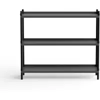 Nine Bolt Wandrek Anthracite | Black Stained Oak | 100 x 3 Shelves