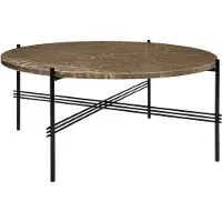 Gubi Ts Salontafel 80 Cm Zwart / Bruin Emperador-marmer - Salontafels Emperador Marmer Brown - 10017164