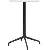 Audo Copenhagen - Harbour Column Dining Table 4-star - Black/Off White - Ø60 cm - Eettafels - Norm Architects - Zwart,Wit - Metaal/Steen