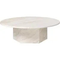 Gubi Epic Salontafel Rond 110 Cm - Salontafels Travertijn Neutral White - 10042376