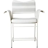 Gubi Tropique Dining Eetstoel Classic White Semi Matt | Leslie Stripe 020 | Without Fringes
