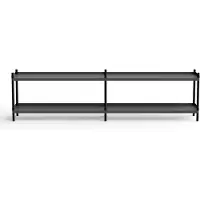 Nine Bolt Wandrek Anthracite | Black Stained Oak | 200 x 2 Shelves