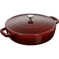 Staub Chistera braadpan gietijzer Ø28 cm Granaatrood