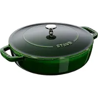 Staub Chistera braadpan gietijzer Ø28 cm Basilicumgroen