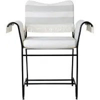 Gubi Tropique Eetkamerstoel Met Franjes / Leslie Stripe 20 - Tuinstoelen Roestvrijstaal Classic Black - 10117795