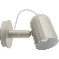 HAY Design wandlamp Noc Wall Button, wit / opaal, Woon-/ Eetkamer, Aluminium, Design, Wandlamp design