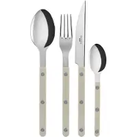 Sabre - Bistrot Shiny Solid / 24 Pieces Cutlery Set / Light Kaki - Besteksets