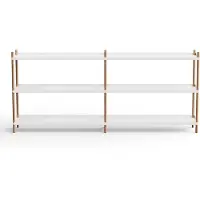 Nine Bolt Wandrek White | Natural Oak | 200 x 3 Shelves