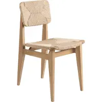 Gubi C-Chair stoel oak oiled, natuurkleurige gevlochten zitting&rugleuning