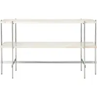 Gubi Ts Console Bijzettafel 120x30x72 Cm Gepolijst Staal / Neutraal Wit - Bijzettafels & buffetten Travertijn White - 10121702