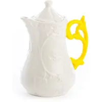 Seletti I-Wares theepot, wit/geel, 1,2 liter, porselein, wit / opaal, Keramiek, Design