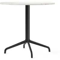 Audo Copenhagen - Harbour Column Dining Table 4-star - Black/Off White - Ø80 cm - Eettafels - Norm Architects - Zwart,Wit - Metaal/Steen
