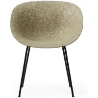 Normann Copenhagen Stoel Mat Armchair Black Steel Seaweed