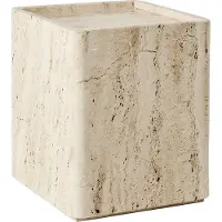 Gubi Pietra Bijzettafel Neutral White Travertine | 33x33x40 cm