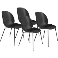 Gubi Beetle stoel zwarte poten 4-pack Black