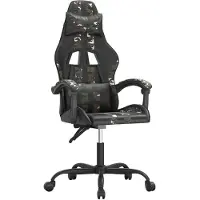 vidaXL Gamestoel draaibaar kunstleer zwart en camouflage