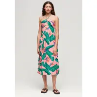 Superdry Midi-jurk met Uitsnijding Roze Grootte: 36