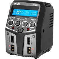 SkyRC T100 Modelbouwoplader 5.0 A Lood, LiFePO, LiHV, Li-ion, Li-poly, NiCd, NiMH Tijd-uitschakeling, Grafische weergave