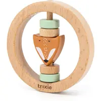 Trixie Houten Ronde Rammelaar - Mr. Fox - Eerste speelgoed baby - Kraamcadeau - Voor Jongens & Meisjes